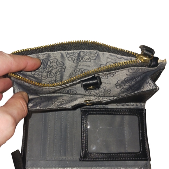 NEW Enzo Angiolini Woven Straw and Leather Wallet - Picture 5 of 9